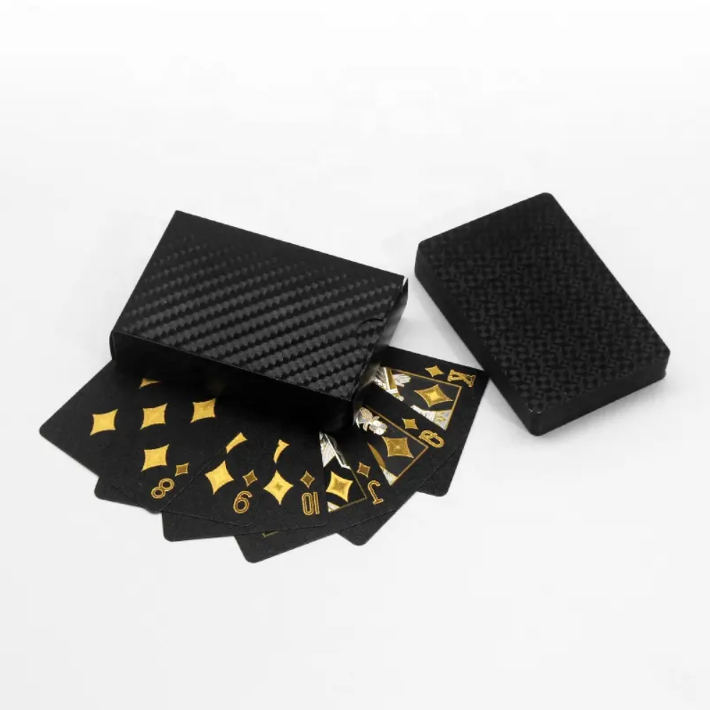 Luxury Hot Sale 55 Pcs A Box Gold And Black Playing Cards Game Booster Box Trading Poker Cards