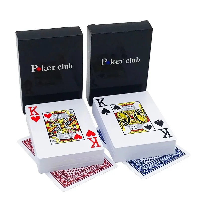 Wholesale Price 6.3*8.8cm Blue & Red Color Pvc Waterproof Plastic Playing Card