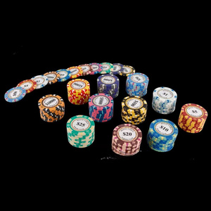 2024 Custom Personalize Logo Size Picture 14g/pcs Entertainment Game Ceramic Abs Clay Poker Chips Set