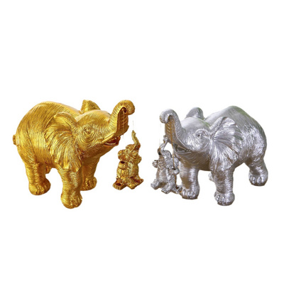 Home Decor Ornaments Animal Accents Brings Good Luck Gold Elephant Decor resin Elephant Statue for women mom gift