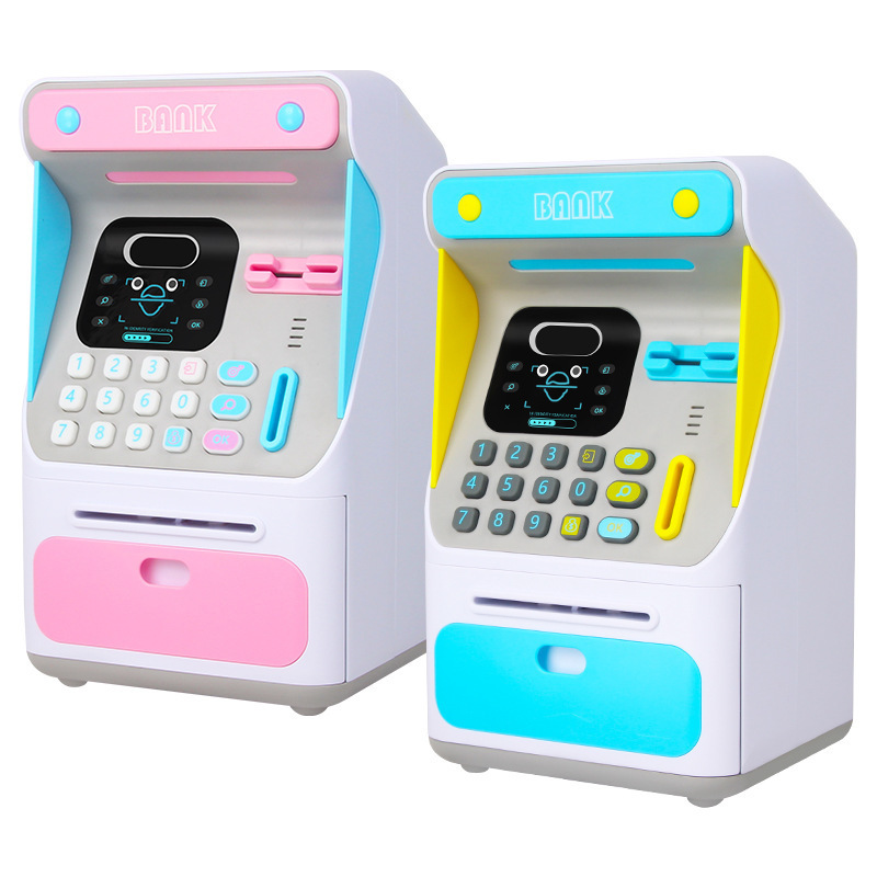 2024 New Arrivals Kids Toy Digital Electronic Savings Safe Machine Box Face Recognition ATM Piggy Bank for Gift Customized Logo