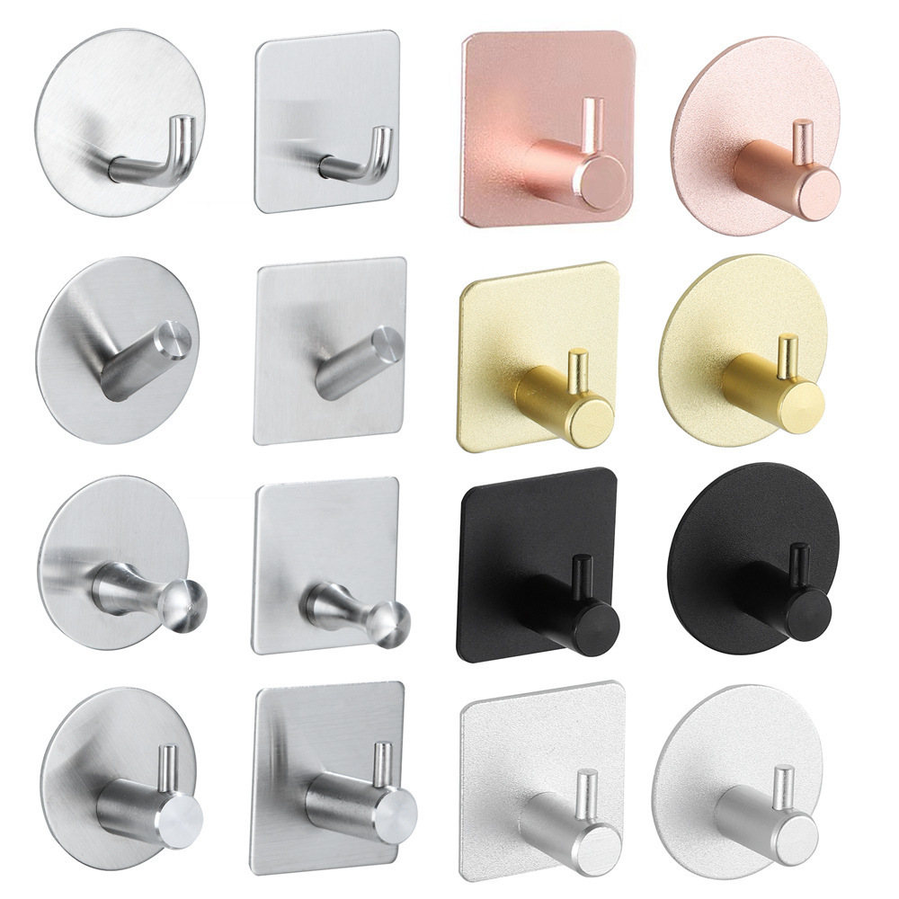 Modern style kitchen bathroom bedroom stainless steel strong adhesive coat hook towel hook self adhesive wall hook