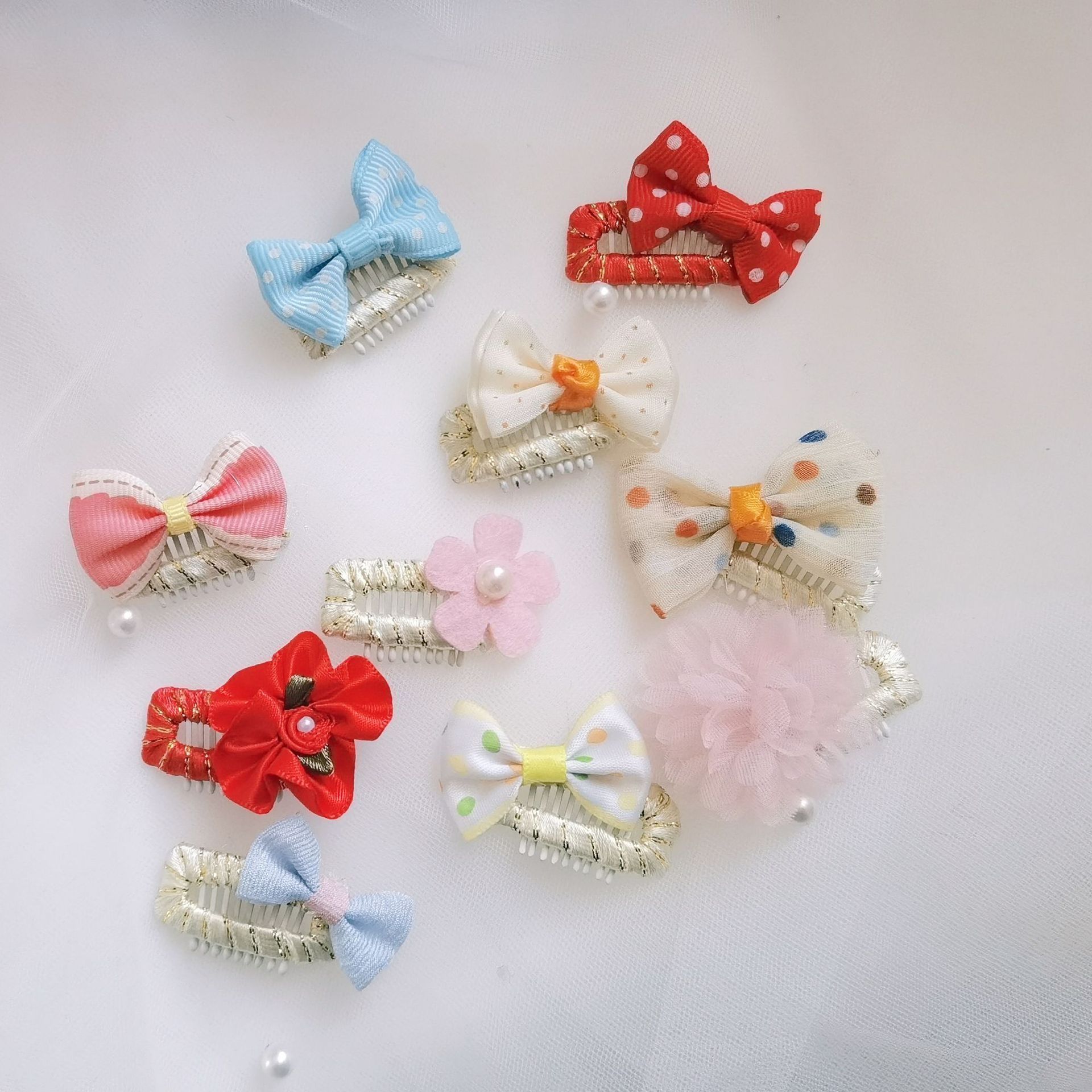 Pet hairpin BB clip Teddy Yorkshire Terrier Christmas style pet hair accessories factory wholesale