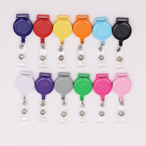 Office Supply Plastic Name Card ABS Badge Reel ID Badge Pull Reel Holders retractable badge reel For 15mm lanyards Ribbon