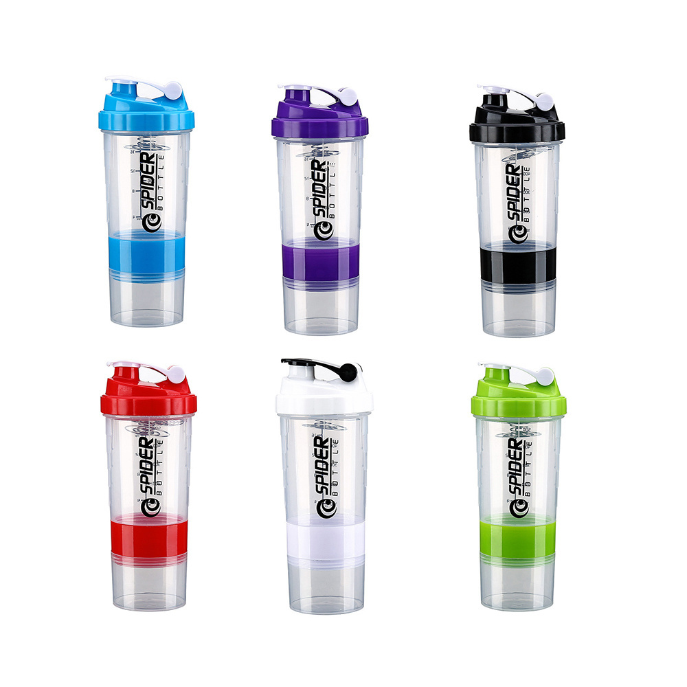 Custom Stainless Steel Mixing Ball Plastic Shaker Bottle Logo Printing Wholesale Protein Shaker With Pill Storage Compartment