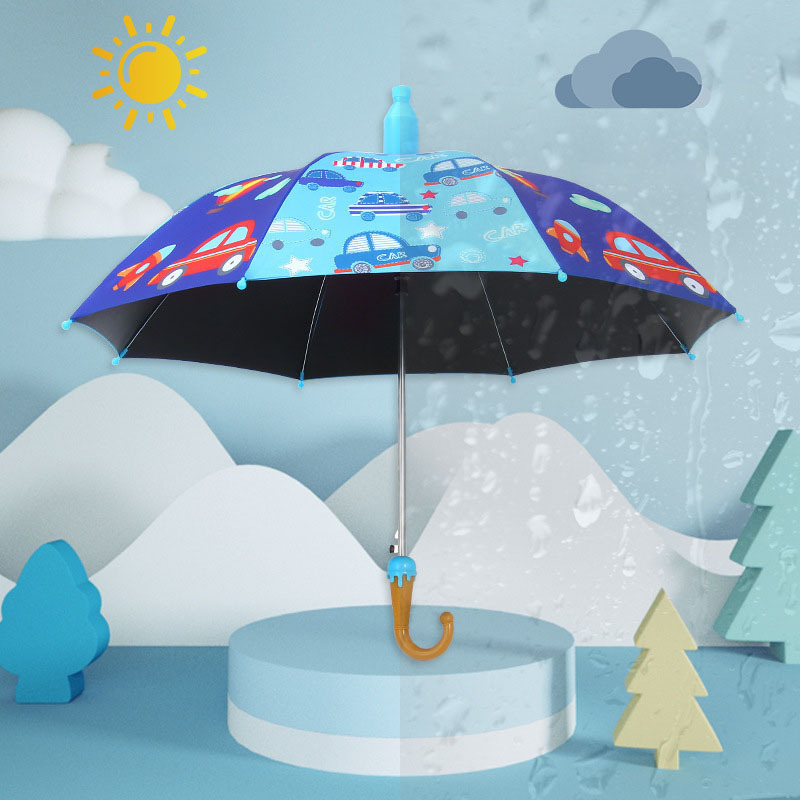 Kids Umbrella Manufacturer Cartoon Children's Umbrella Girl with Anti-drip Plastic Cover