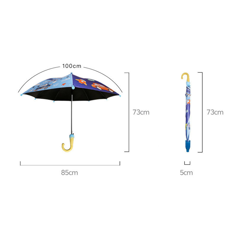 Kids Umbrella Manufacturer Cartoon Children's Umbrella Girl with Anti-drip Plastic Cover