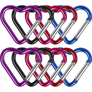 Heavy Duty Keychain Clip - Carabiner Heart Shape Key Chain Aluminum Ring Climbing Clips Hammock Carabiner hook for Dog Leash