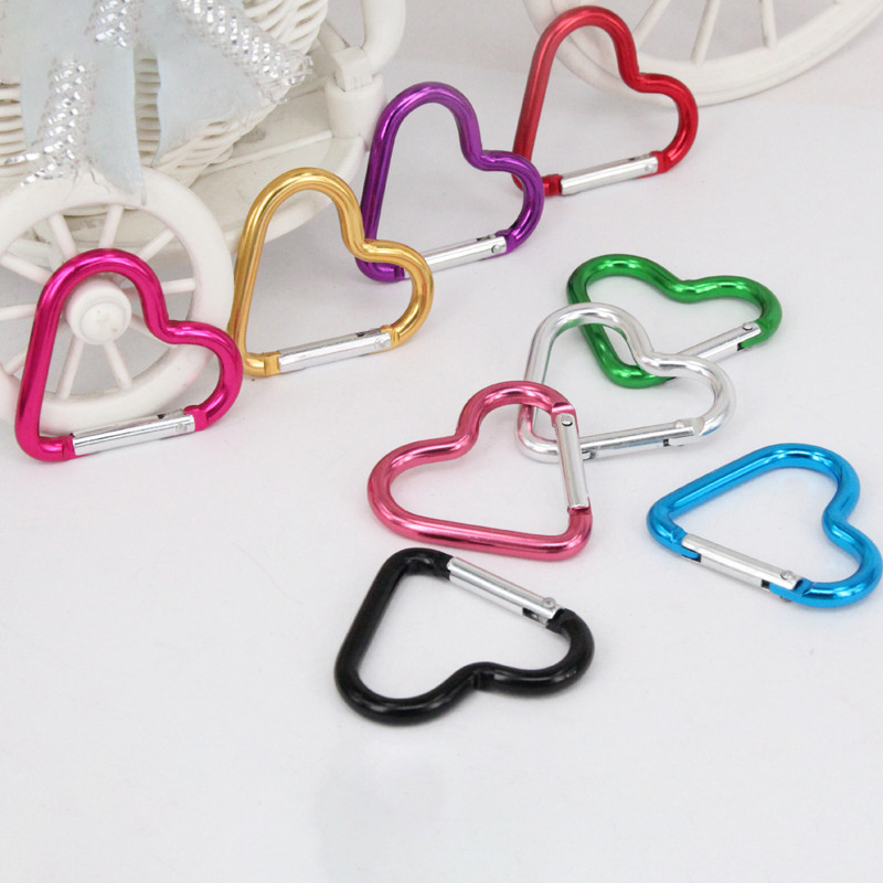 Heavy Duty Keychain Clip - Carabiner Heart Shape Key Chain Aluminum Ring Climbing Clips Hammock Carabiner hook for Dog Leash