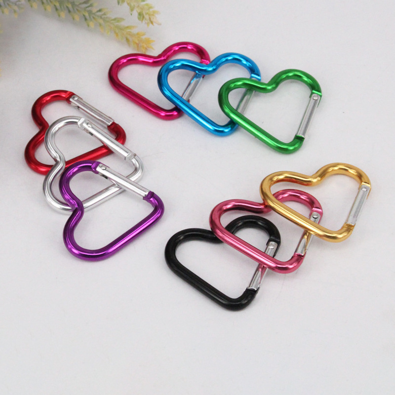 Heavy Duty Keychain Clip - Carabiner Heart Shape Key Chain Aluminum Ring Climbing Clips Hammock Carabiner hook for Dog Leash