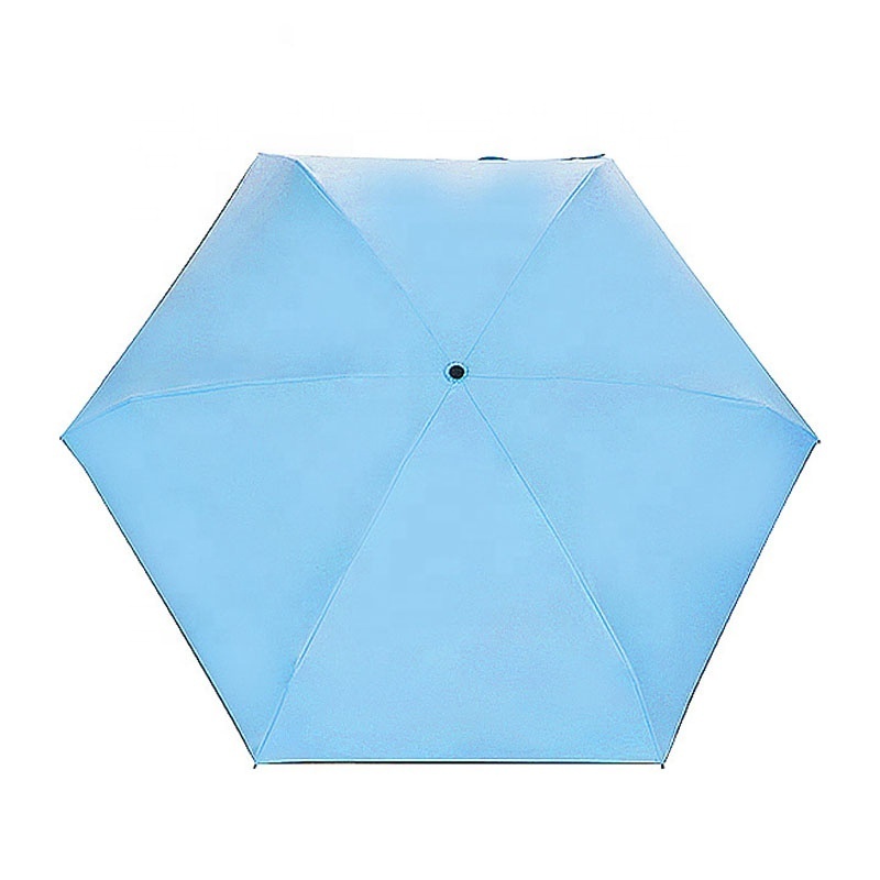 Light Weight Sun 19 Inch Umbrella Pocket UV 5 Fold Mini Umbrella With Custom Logo