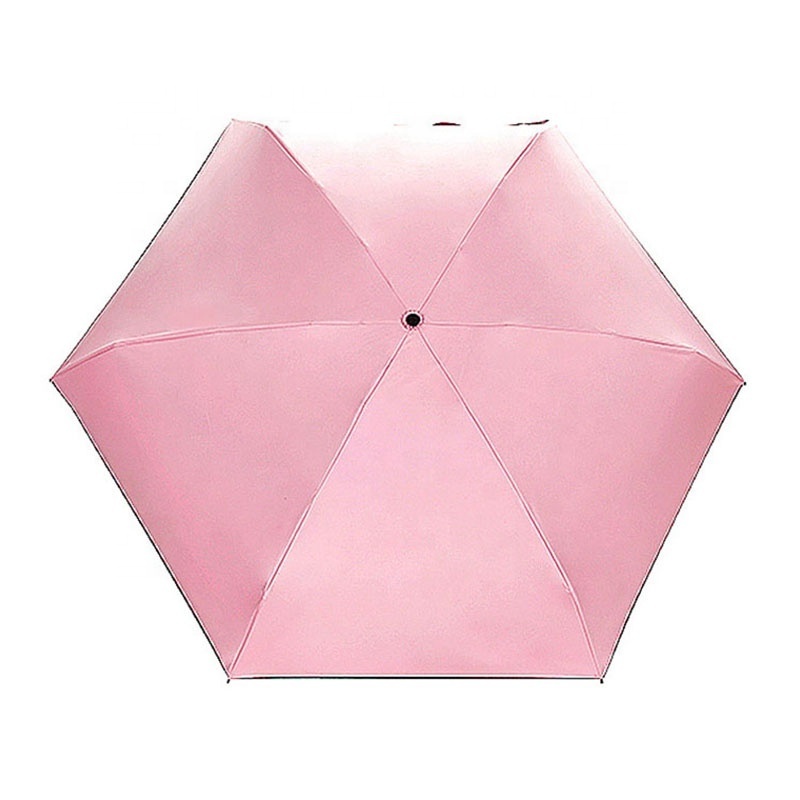 Light Weight Sun 19 Inch Umbrella Pocket UV 5 Fold Mini Umbrella With Custom Logo