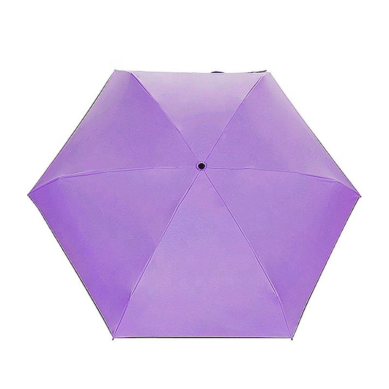 Light Weight Sun 19 Inch Umbrella Pocket UV 5 Fold Mini Umbrella With Custom Logo