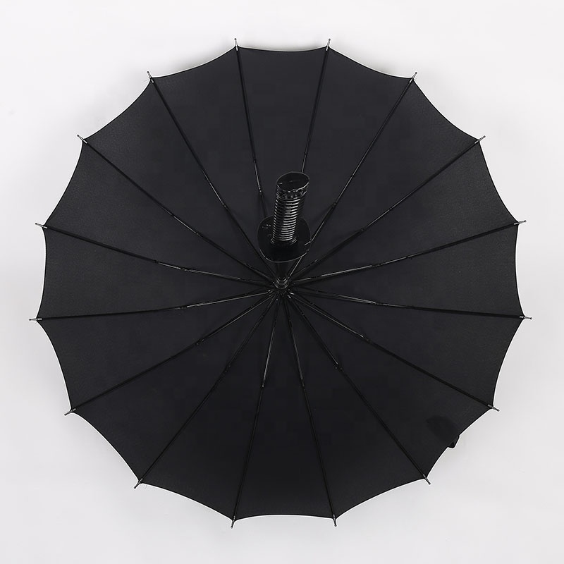 New Design Black Automatic Long Handle 16K Straight Anime outdoor Japanese umbrella