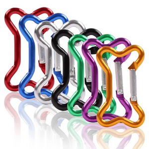 New Sale Fashion Carabiner Clip Hook For Camping Keyring Metal Promotional Color aluminum dog bone shaped carabiner