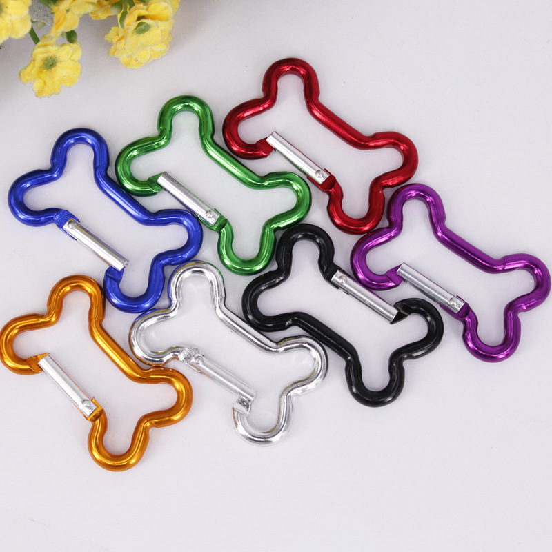 New Sale Fashion Carabiner Clip Hook For Camping Keyring Metal Promotional Color aluminum dog bone shaped carabiner