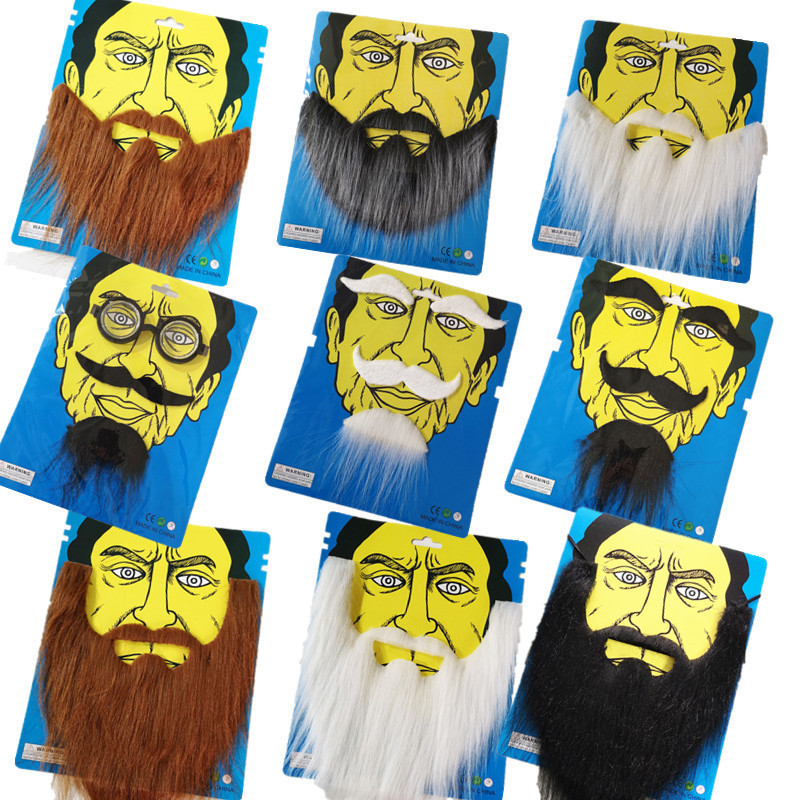 6pcs Funny Self-adhesive Black  Mustache and Beard For Holiday and Party