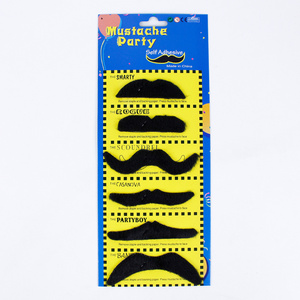 6pcs Funny Self-adhesive Black  Mustache and Beard For Holiday and Party