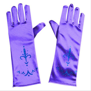 Satin Princess Elsa Anna Snow Gloves Children's Party Carnival tv movie Accessories Decoration Princess Gloves Printed Gloves