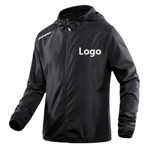 Custom Logo Waterproof Reflective Men Tracksuit Windbreak Running Jacket Men Lightweight Training Wear Jogging Jacket With Hood