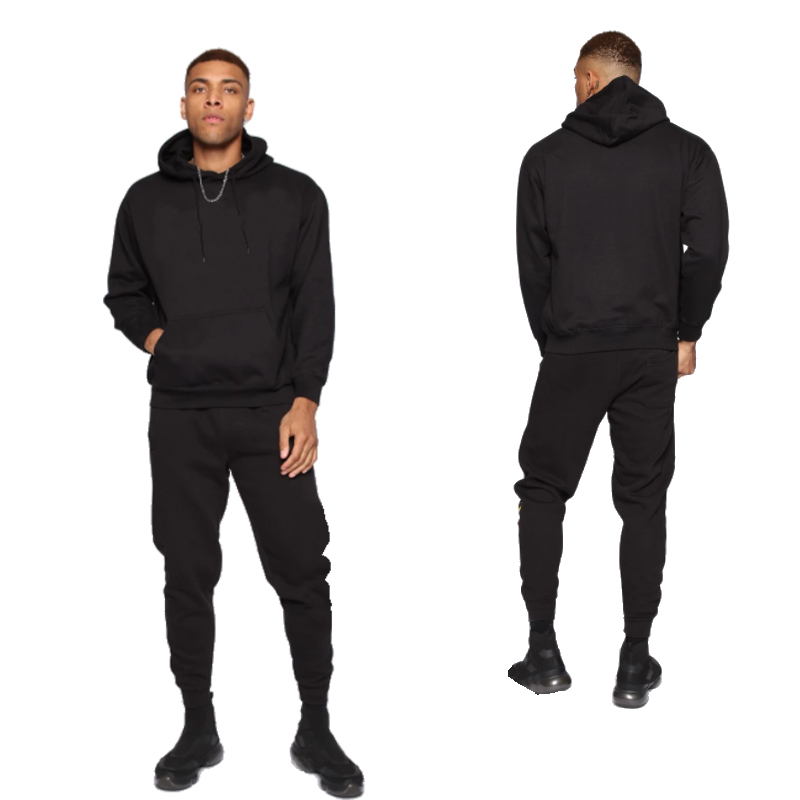 Wholesale Custom Logo Blank Men's Sweatpants Hoodies Set Fleece Sweatsuit Set Long Sleeve 2 Piece Hoodie Set Track Suit For Men