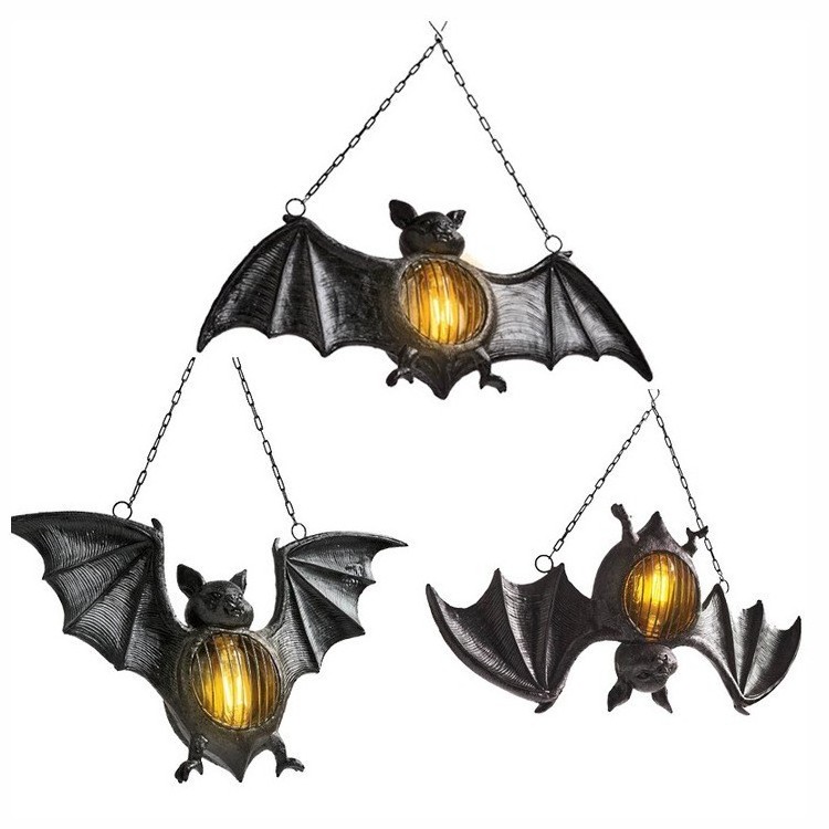 2023 New Creative Garden Resin Decoration Bat Home Decoration Wall Hanging Small Candlestick Halloween Pendant