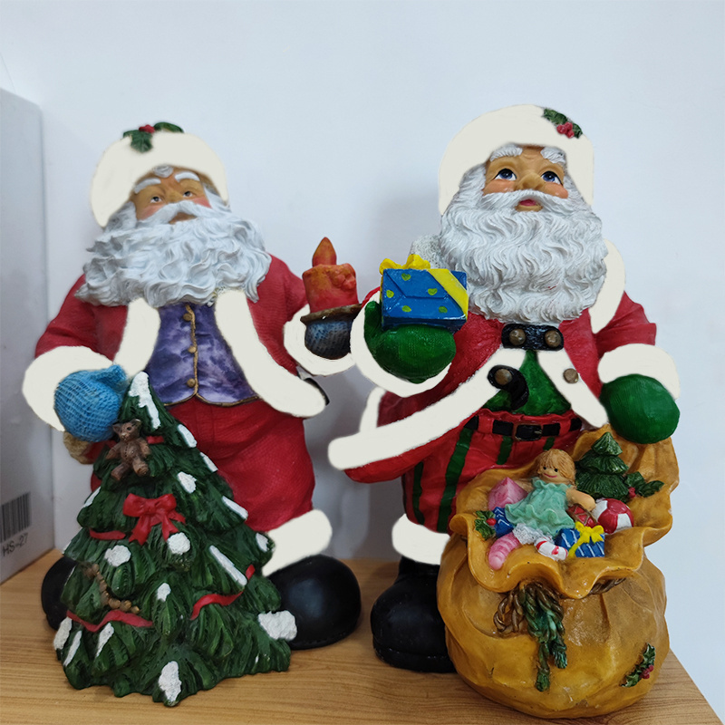 African American Polyresin Decorative Dolls Christmas Santa Ornaments Resin Decor