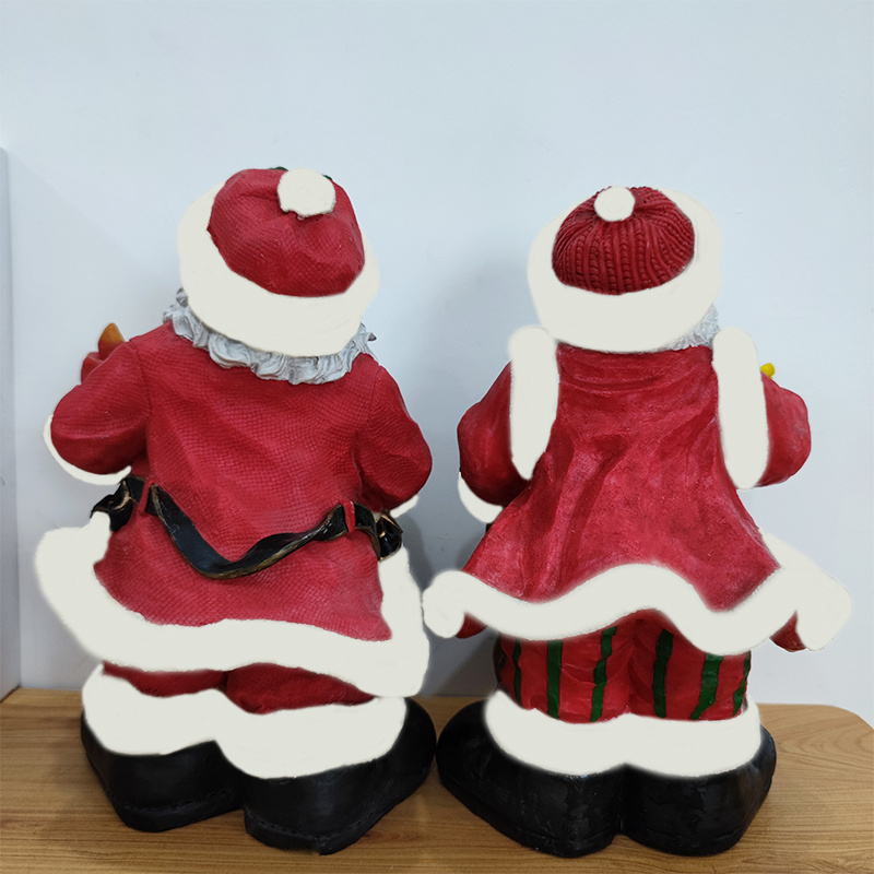 African American Polyresin Decorative Dolls Christmas Santa Ornaments Resin Decor