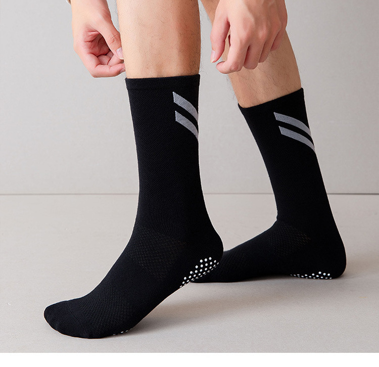 Running fitness sports socks  mid-tube non-slip spot rubber sole baseball  for adults Wear resistant training cotton socks