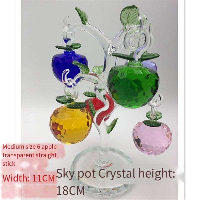 Wholesale K9 Crystal Apple Tree Artificial Crystal Glass Apple Tree Home Decoration Souvenirs Gifts Glass Craft Gift