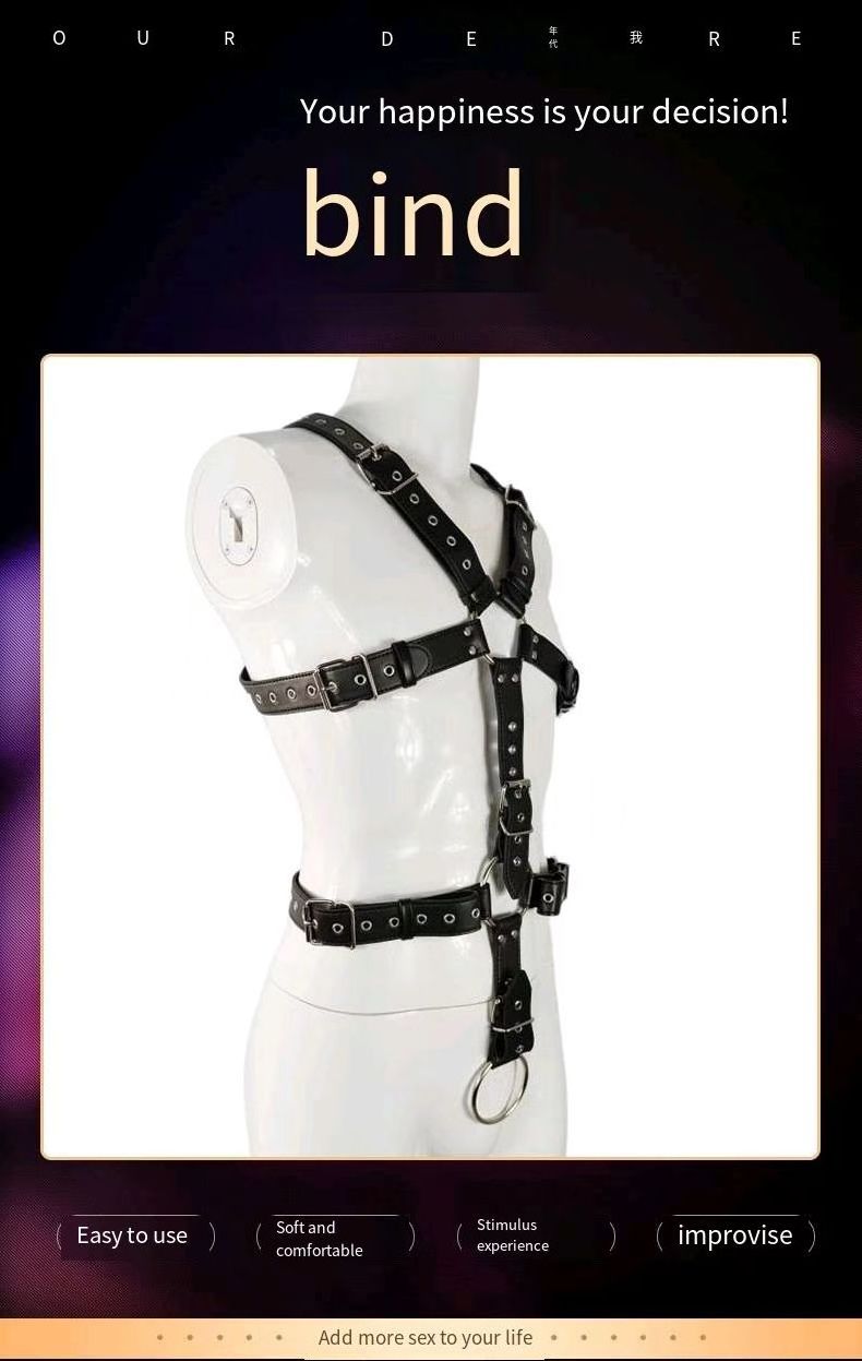 Sexy Men Bdsm Bondage Underwears night entertainment venue Black Pu Leather Strap Harness Belt Lingerie Slave Body Harness