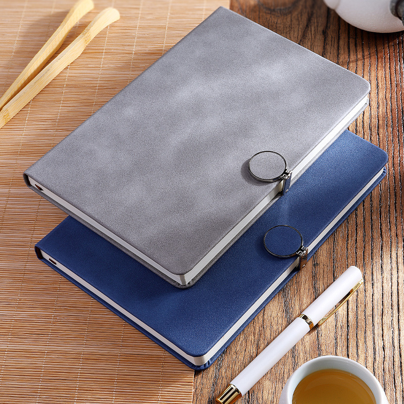 2023 Personalized Logo A5 Small Fresh Leather Planner Button Notebook for Company Gift Customer Gift Diary