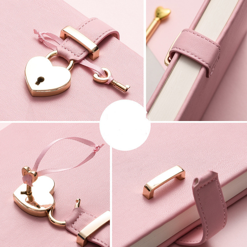 2023 Personalized Custom Cute Suit Love Lock PU Leather Student Notebook Diary for Birthday Gift A5 notebook