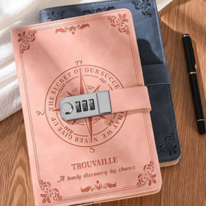 New design exquisite notebook retro password book A5 with lock for students campus diary notebook