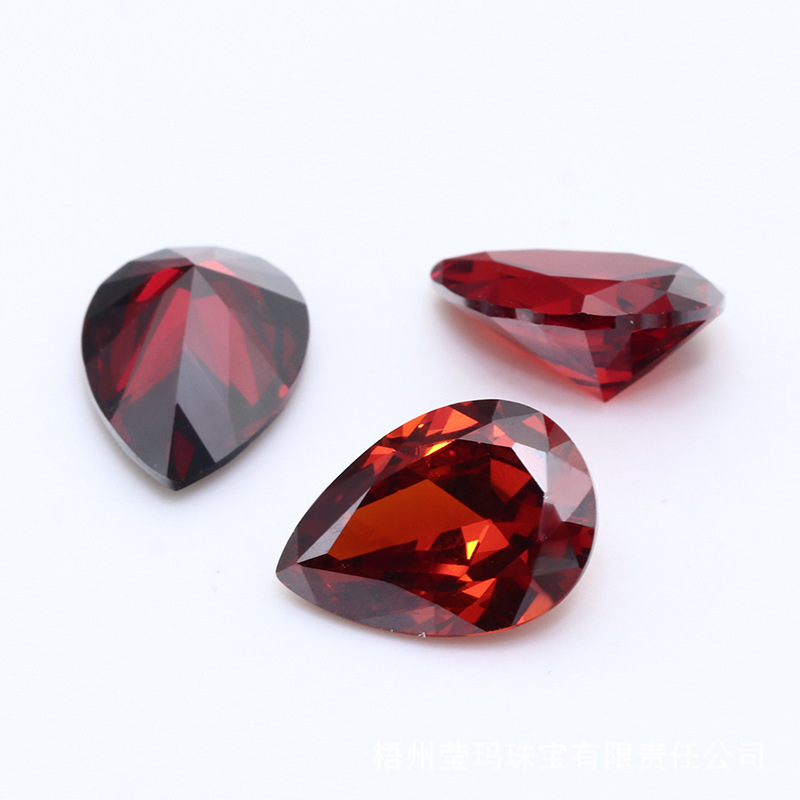 Wholesale 3D colorful gemstone drop pear zircon 10*14mm cubic Zirconia for Nail rhinestones Glue On Loose Crystal Stone