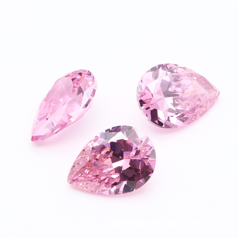 Wholesale 3D colorful gemstone drop pear zircon 10*14mm cubic Zirconia for Nail rhinestones Glue On Loose Crystal Stone