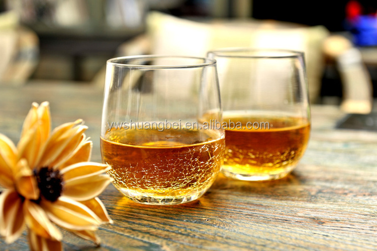 Wholesale Crack Whisky Wine Glass/Popular Drinking Glass Cup