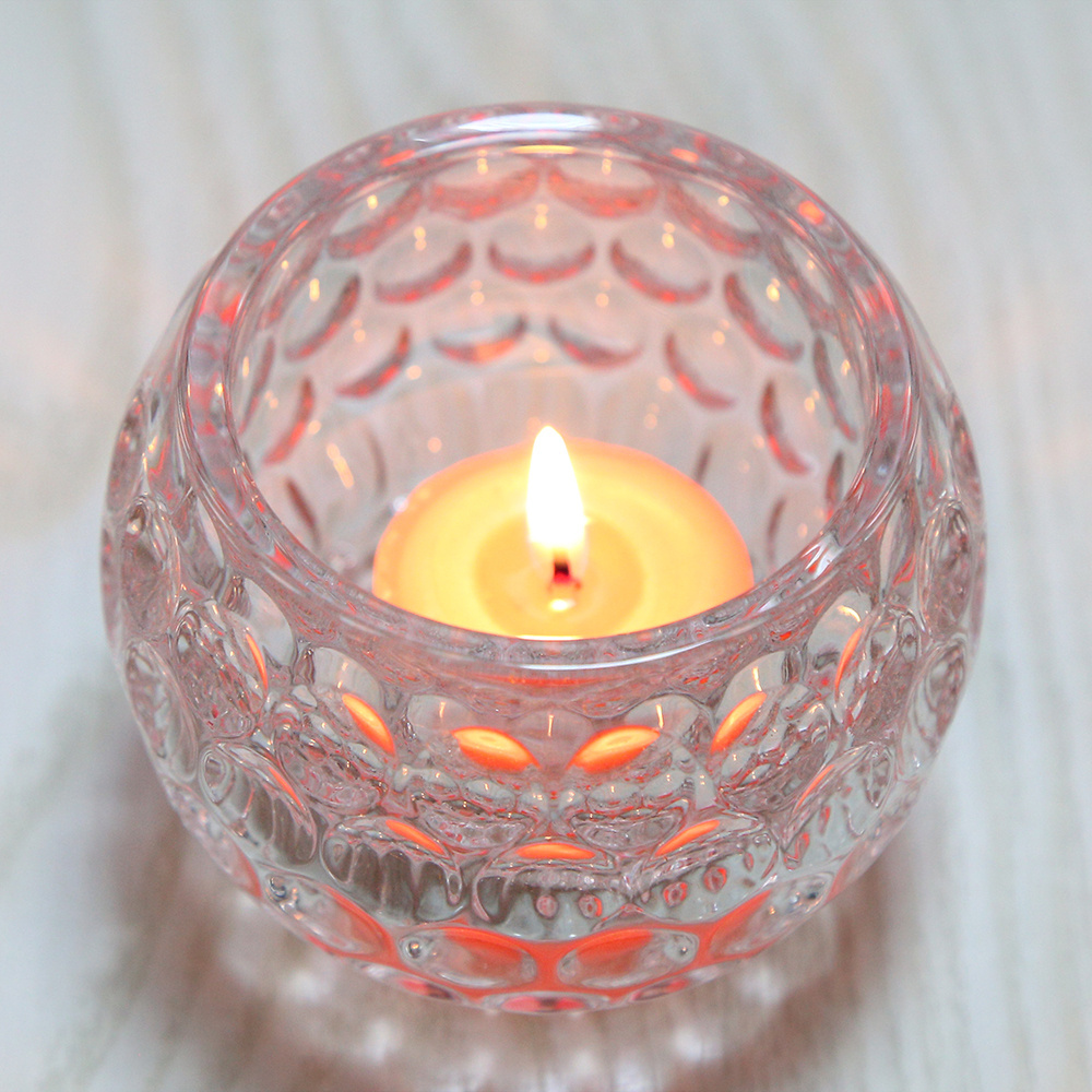 Customized popular round bubble  glass candle jar  holder for home decor wedding