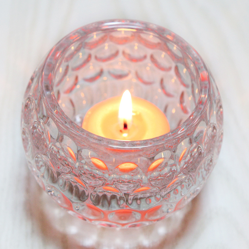 Customized popular round bubble  glass candle jar  holder for home decor wedding