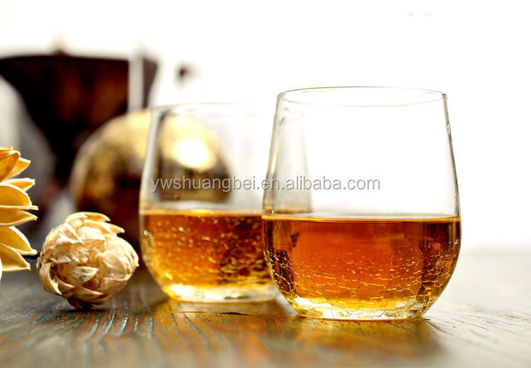 Wholesale Crack Whisky Wine Glass/Popular Drinking Glass Cup