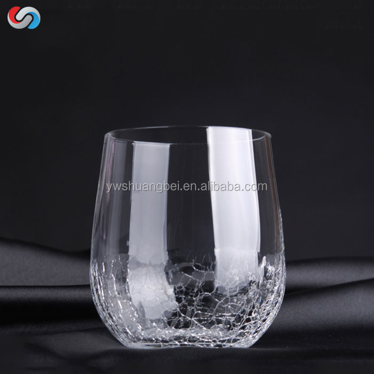 Wholesale Crack Whisky Wine Glass/Popular Drinking Glass Cup