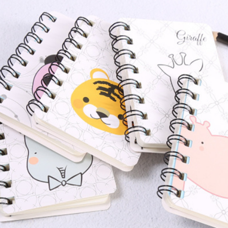 Cute animal notebook rollover coil portable pocket notepad for student office gift