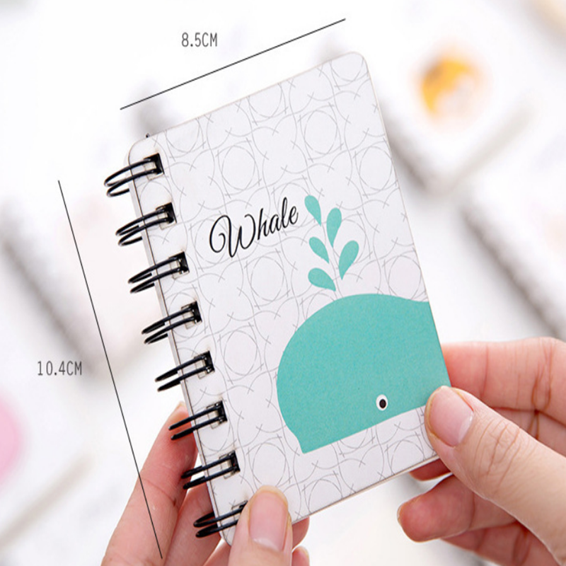 Cute animal notebook rollover coil portable pocket notepad for student office gift