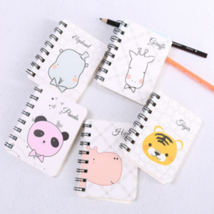 Cute animal notebook rollover coil portable pocket notepad for student office gift