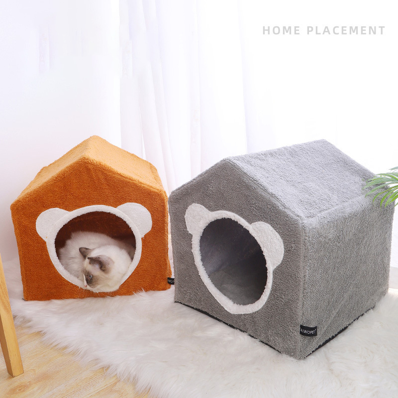 HOME Cat Bed for Indoor Cats Pet Tent Soft Cave Bed for Dogs and Small Cats Machine Washable Super Soft