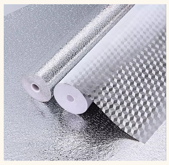 SC whole sell Self Adhesive Aluminum silver golden Foil Sticker Kitchen Oil Proof wallpaper Stickers