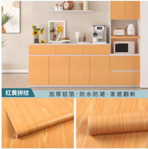 SC custom Waterproof Wood Grain PVC Cabinet Stickers Self-Adhesive Peel Stick Wallpapers Furniture Renovation