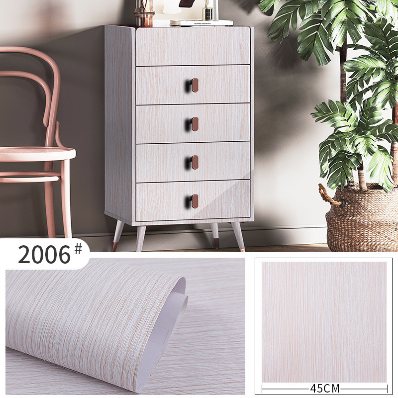 Self-Adhesive Waterproof Moisture-Proof Furniture Renovation Sticker Thickened Wood Grain Decorative Wallpaper Wardrobe Desktop