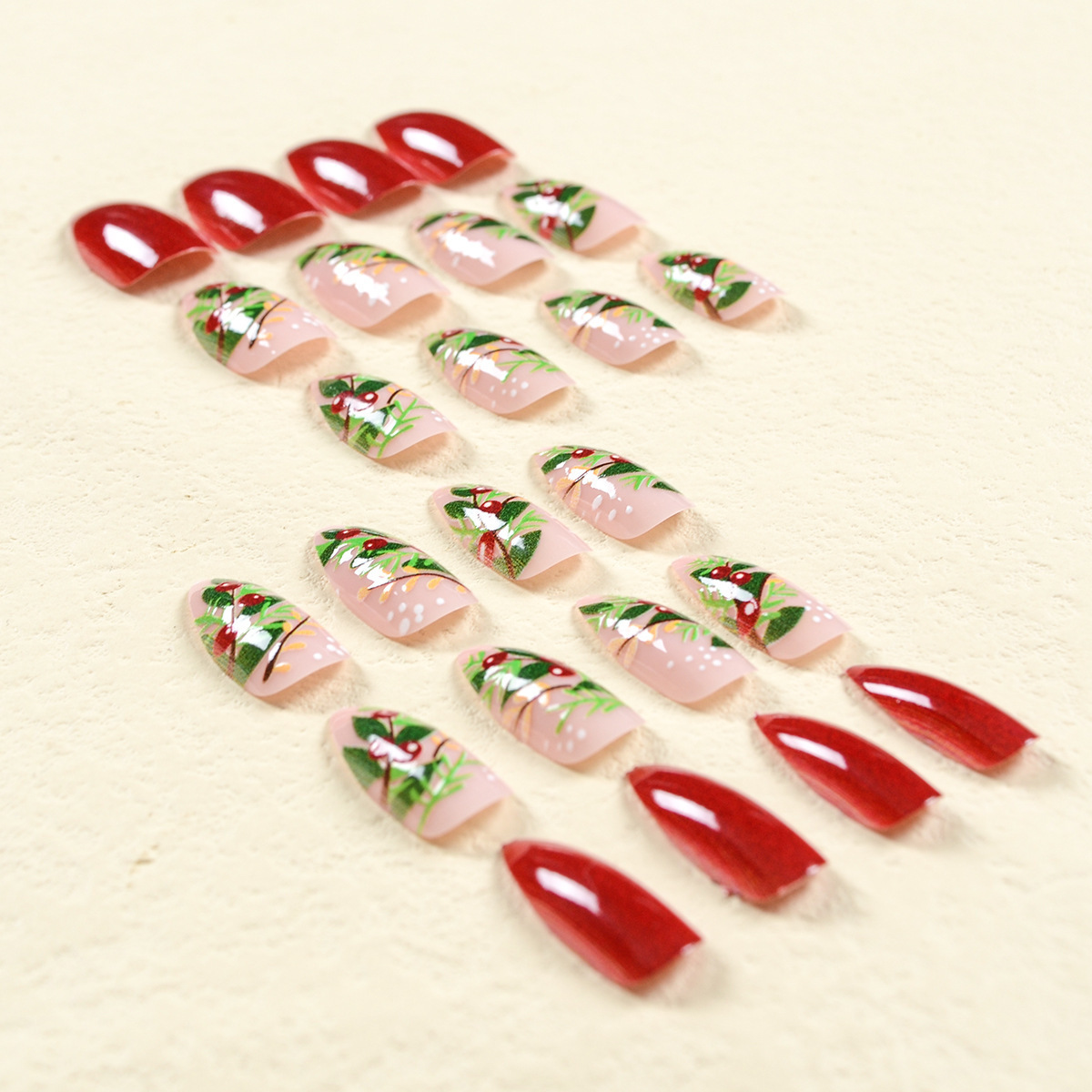 Wholesale Christmas Nail Art Set Jelly Glue Luxurious Nails False Portable Press On Luxury Nails