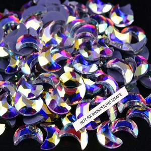 Factory wholesale Crystal AB Assorted Shapes Flat Back Hot Fix Glue On Rhinestone For Nail Art Decoration